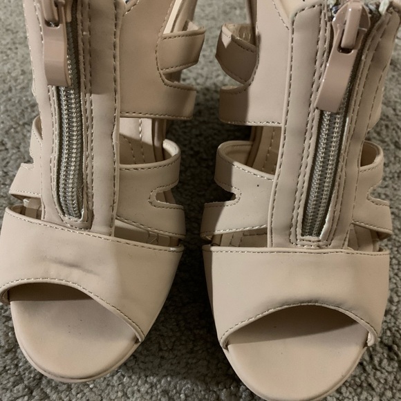 Tan Mila Lady Nude Wedge Heels - Picture 7 of 9